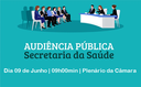 Audiência Pública vai discutir prestação de contas da saúde municipal 2022 Audiência Pública vai discutir prestação de contas da saúde municipal 2022