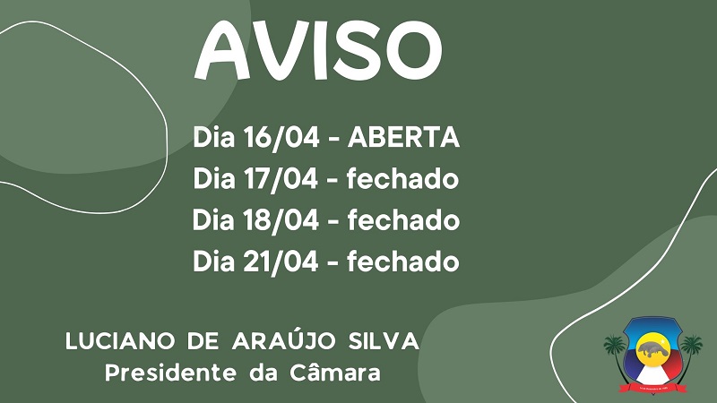 Câmara divulga horários de funcionamento no período da Semana Santa
