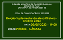 Câmara publica edital eleição suplementar Mesa Diretora anuênio 2023 Câmara publica edital eleição suplementar Mesa Diretora anuênio 2023