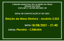 Publicado Edital de Convocação para Eleição da Mesa Diretora 2.022 Publicado Edital de Convocação para Eleição da Mesa Diretora 2.022